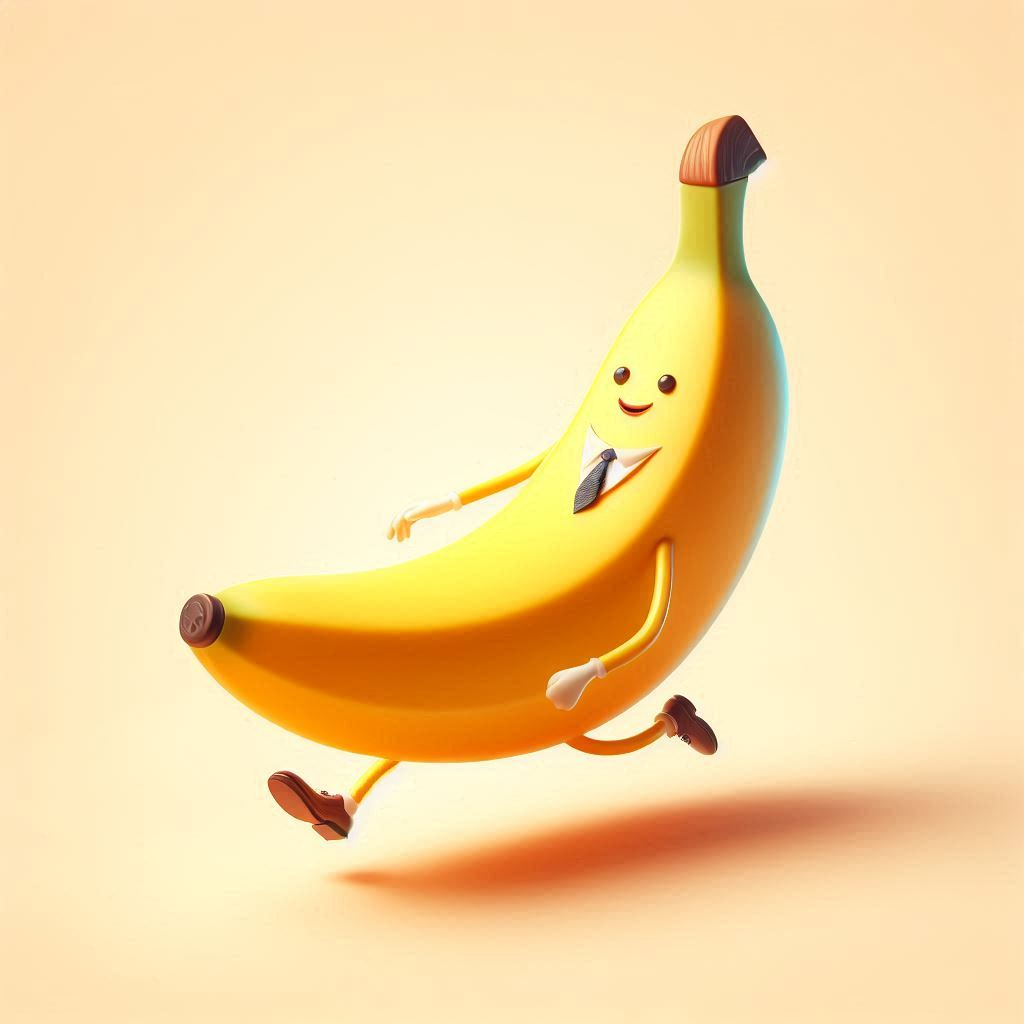 C’est l’épopée hilarante d’une banane businessman, courant vers l’impossible, tout en affichant un sourire éclatant de victoire.