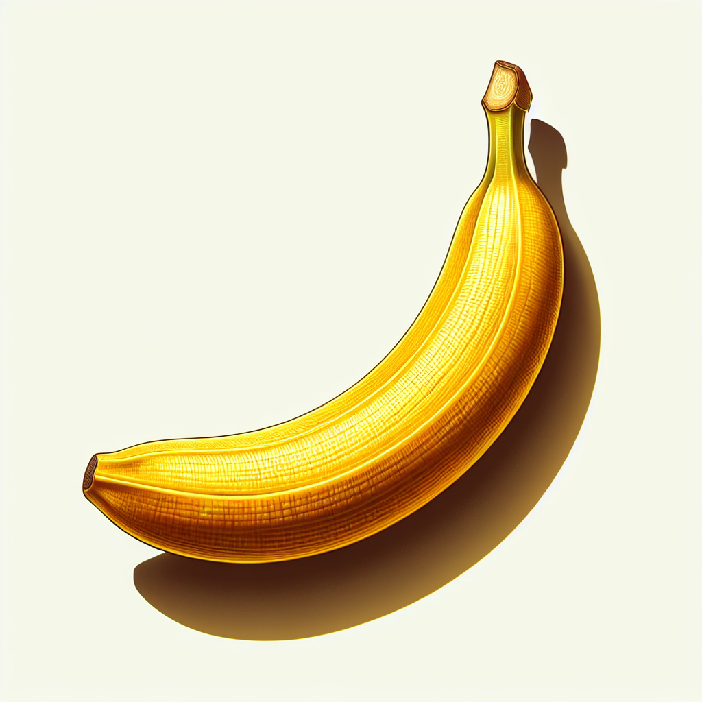 Capture lumineuse d’une banane courbée, flirtant audacieusement avec son ombre dans un ballet tropical. Une star mûre, seigneur du fond neutre!