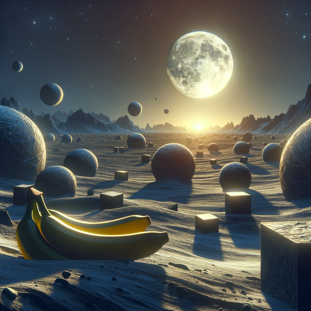 Dans l’espace, deux bananes contemplent l’univers, rêvant d’une galaxie de smoothies interstellaires, où les planètes dansent au rythme de la salsa !