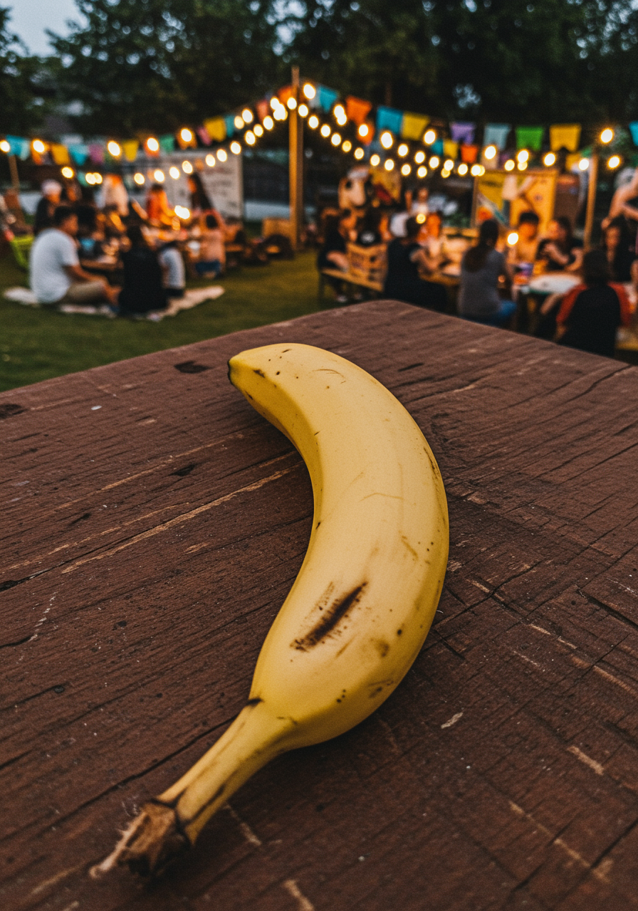 Sous des guirlandes de joie dansent les ombres, tandis qu'un fruit ensoleillé murmure des secrets de douceur et d'éclats de rires.