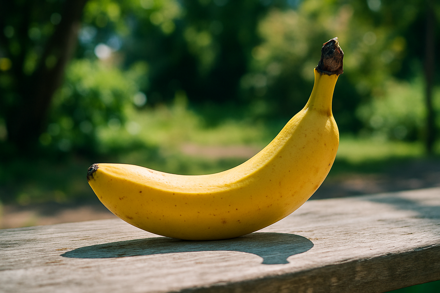 Un croissant de soleil sur une table de bois, murmure d'été, promettant des rires sucrés et des éclats de rire, tout en dansant dans la lumière.