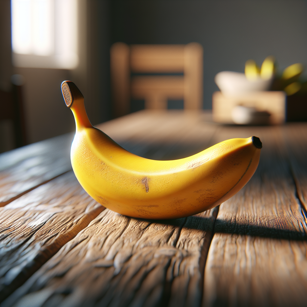 Éclat d'or sur la table, témoin d'un festin silencieux, une courbe douce, fruit du rire, attendant l'improbable danse des papilles.