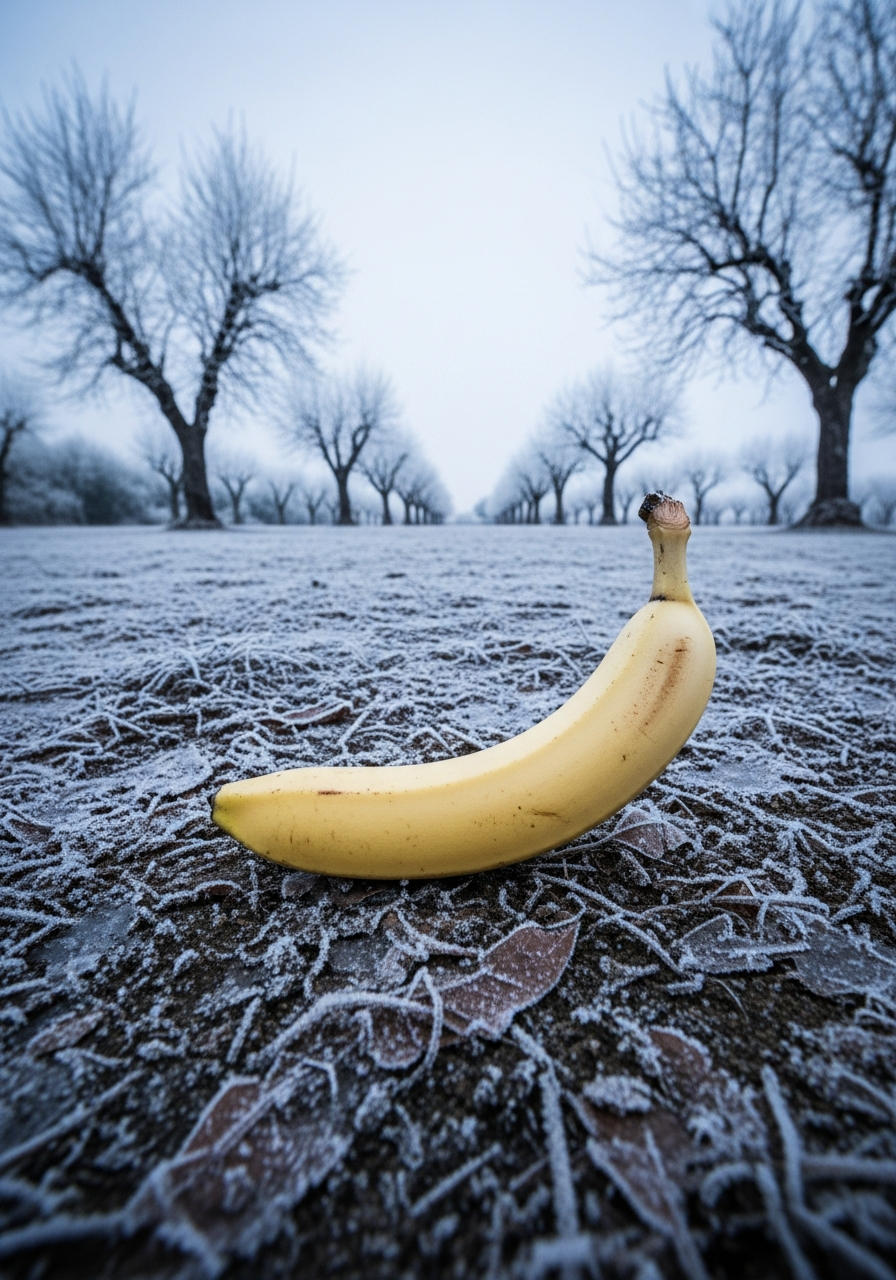 Une étoile oubliée de l’été, posée sur un tapis de givre, défiant le silence des arbres nus et l’hiver immobile.