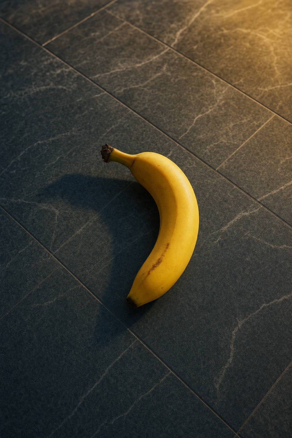 Elle danse seule sous un rayon timide, éclat doré sur scène froide, fruit oublié rêvant d’une drôle de symphonie.